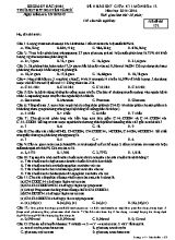 Đề khảo sát giữa kì I môn Hóa 12 năm học 2015- 2016 (kèm các mã đề)